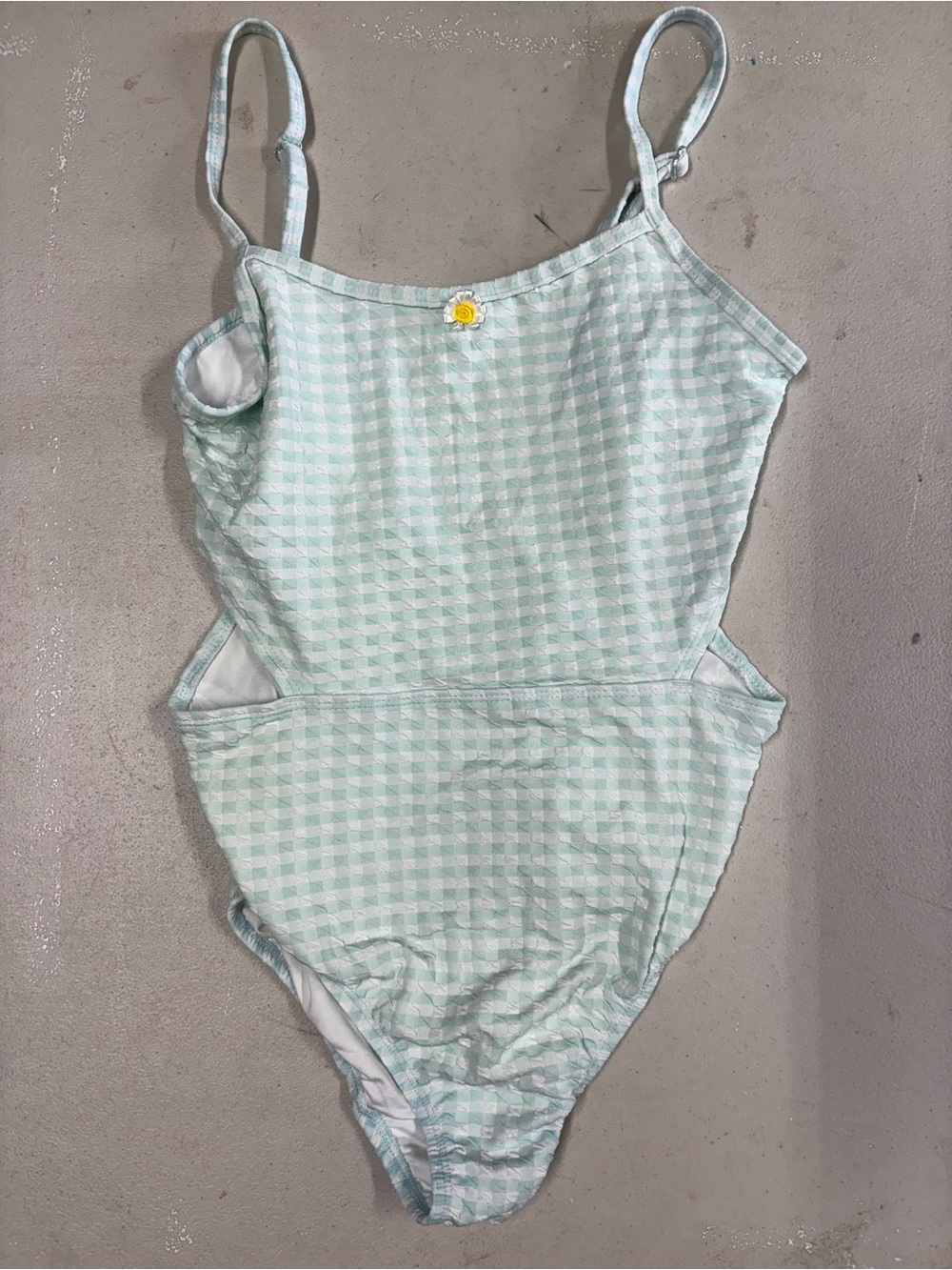 Old Navy Mint Gingham One-Piece Swimsuit with Daisy Accent